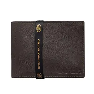 Laurels Men's Vegan Leather Wallet with RFID Protection (Brown), (Model: LWT-URBAN-09)