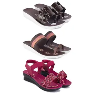 Women's Comfortable Sandal,Casual Lightweight Sandal for Everyday Wear | CL-(COMBO-3)-1987-1990-1934-6