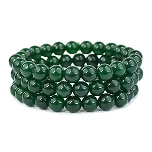 Reiki Crystal Products Natural Green Aventurine Bracelet, Green Aventurine Stone Bracelet, Semi Precious Combo Crystal Gemstone Layered Bracelets for Men and Women Pack of 3 pc