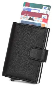 Kesariya Fashion Sleek Leather Unisex Credit/Debit/ATM/Visiting Card Organizer Holder Wallet (Black)