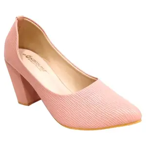 Racecourse Women Block Heel 76.7744 Peach