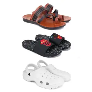DRACKFOOT Men's Sandals | Lightweight Wear| Stylish & Easy to Wear For Men's GR-SAN-(3-COMBO)-3151-3034-3122-9