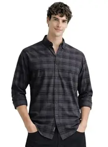ADRO Mens Shirt with Subtle Stripes | Button-Down Collar | Long Sleeve | Smart Casual Regular Fit Shirts