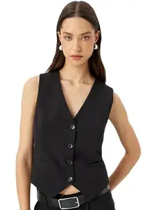 Black WaistCoat,RegularFit WaistCoat,Black WaistCoat,Cotton Blend WaistCoat,Casual WaistCoat,Office Wear WaistCoat,Women WaistCoat,WaistCoat20.