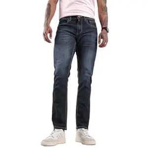 WROGN Men's Cotton Stretch Jeans | Solid | Slim Fit