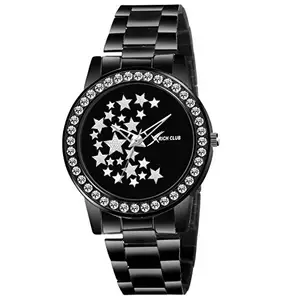 Rich Club RC-5109 Casual Analogue Watch for Girls (Black)