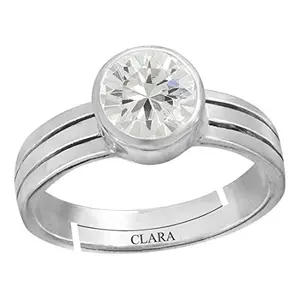 Clara Zirconia 4.8cts or 5.25ratti stone Silver Adjustable Ring for Men