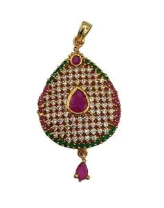 Gold Plated Brass Semi-precious Stones Big Pendant for Girls and Women(LB-3282)