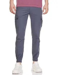 The Indian Garage Co Men Slim Fit Solid Mid-Rise Cuffed Cargos
