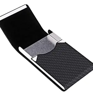 VOGARD Metal Unisex RFID Blocking Leather Wallet(Black)