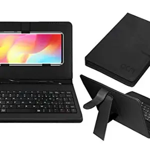 ACM Keyboard Case Compatible with Mi Note 10 Lite Mobile Flip Cover Stand Direct Plug & Play Device for Study & Gaming Black