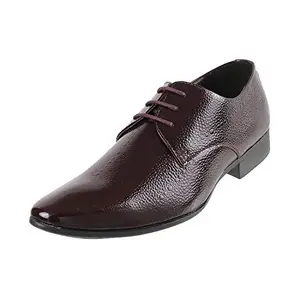 Metro Men Maron Leather Flat Shoes (19-6310-44-41) Size (7 UK/India (41EU))