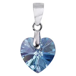 Ananth Jewels 925 Silver BIS Hallmarked Heart Pendant Chain for Women and Girls BLUE