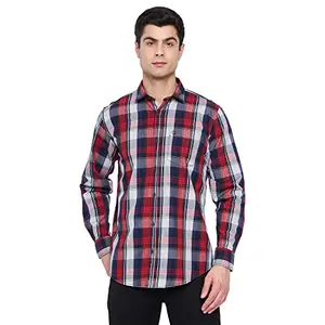 Duke Stardust Men Full Sleeve Red Cotton Shirt