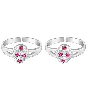 GIVA 925 Silver Ruby Radiance Toe Rings | Toe Rings for Women and Girls | With Certificate of Authenticity and 925 Stamp | 6 Month Warranty*