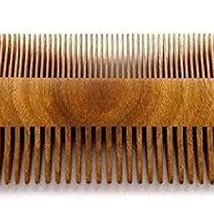 AASA Double Sided Neem Wood Comb for Men and Boys, Beard and Mustaches Styling Comb, Pack of 1