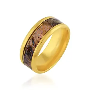 Memoir Brass Goldplated Faux Opal Challa finger band Finger ring for Men Women (ORGS5913)