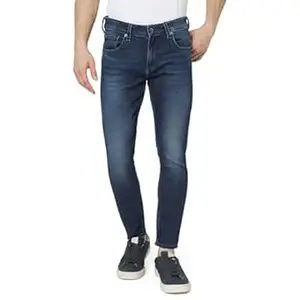 Spykar Men's Kano Slim Fit Mid-Rise Jeans (Ankle Length)