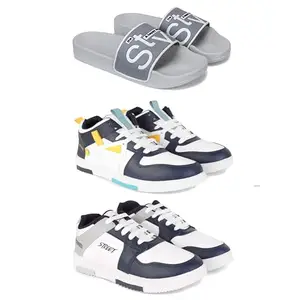 DRACKFOOT Men's Sports Shoes | Lightweight Stylish & Easy to Wear for Men'sGR-SPO-(3-Combo)-1589-1074-1075-10 Multicolor