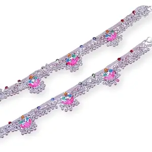 LaaLi A3 Stone Studded Heavy Ghunghroo Traditional Anklet For Women & Girls