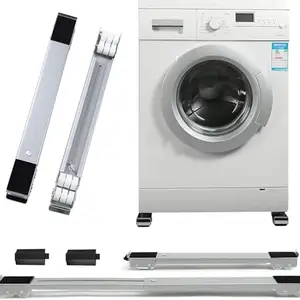 SHANIX IMPEX™ Movable Washing Machine Refrigerator Mobile Base, Washing Machine Stand Multi-Functional Movable Adjustable Base, Adjustable Appliances Roller Pairs Heavy Duty,Dryer and Refrigerator