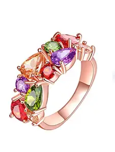 Jewels Galaxy Copper Ring for Women (Multicolor)(SMNJG-RNGGS-5001_S7) (SMNJG-RNGGS-5001_S7)