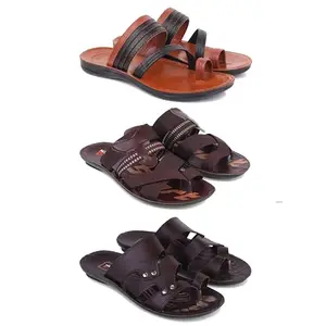 DRACKFOOT Men's Sandals | Lightweight Wear| Stylish & Easy to Wear For Men's GR-SAN-(3-COMBO)-3151-3127-3125-7