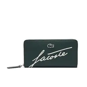 Lacoste Women's Zipped L.12.12 Signature Print Wallet (Green)