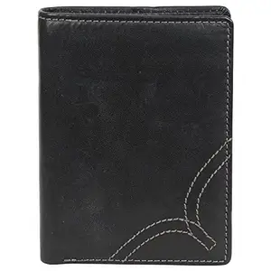 Leatherman Fashion LMN Genuine Leather Black Unisex Wallet 37_518 (5 Card Slots)