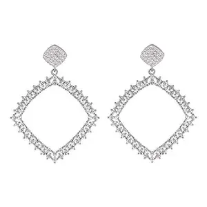 GIVA 925 Silver Geometry Drop Earrings | Gifts for Girlfriend, Gifts for Women and Girls | With Certificate of Authenticity and 925 Stamp | 6 Month Warranty*