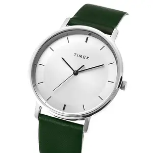 TIMEX Men Silver Round Analog Brass Dial Watch- TW0TG8013