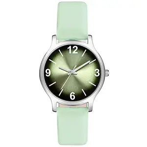 CLOUDWOOD Analogue Wrist Watch for Women's and Girls (Green Dial Green Colored Strap)