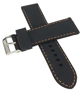 22mm Silicone Rubber Watch Band Strap Fit PRS516 1853 AUTOMATIC B W O Pin Buckle