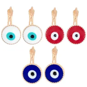 PRIVIU Earrings for Women Evil Eye Set of 3 Gold Plated Earrings for Women and Girls Stylish