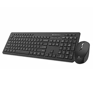 (Refurbished) Zebronics Zeb-Companion 500 2.4GHz Wireless Keyboard & Mouse Combo, USB Nano Receiver, Chiclet Keys, Ultra Silent, Power On/Off Switch, Rupee Key, for PC/Mac/Laptop