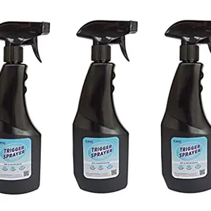 KWEL Black Spray Bottle for Sanitizer/Ironing/Garden/Office/Hospital/Multipurpose Use (Pack of 3)