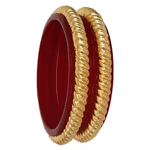 Joies Fashion's Micro Plating Gold Plated Bangles Set (Pack of 2 Bangles) JF409 (2.10)