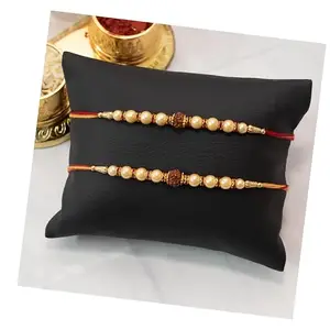 Canton Rakhi For Brother Pack of 2 Combo | Premium Rakhi With Roli, Tilak & Greeting Card (Style-3)