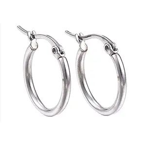 Via Mazzini Surgical Steel No-Rusting No-Tarnish Everyday Wear 25mm Round Hoop Earrings For Women And Girls (ER2216)