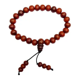 Apnisanskriti Premium Red Chandan Rakhi Bracelet with Elastic for Men and Women (Free Size, AAA Quality)