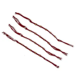 VIYANSHI Handmade Eco-Friendly Gunthan Moli Combo Pack Rakhi Set | Simple Thread Design for Brother, Sister, Bhai & Bhabhi | Traditional Sacred Moli with Roli & Chawal (Rakhi 5)