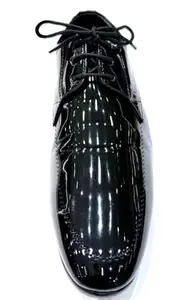 Men's Patent Leather Formal Dress Shoes, Black, Classic Design (Black, UK Footwear Size System, Adult, Men, Numeric, Medium, 8)