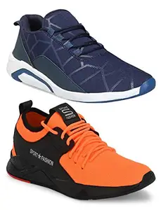 Axter Multicolor Men's Casual Sports Running Shoes 6 UK (Set of 2 Pair) (2)-1244-9324