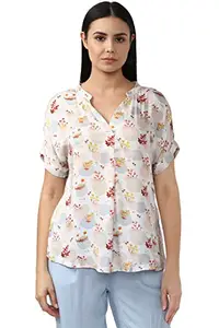 Van Heusen Women's Fitted T-Shirt (VWTSURGP946093_Cream M)