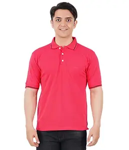 Men's Polo Shirt with Short Sleeves and Red Trim