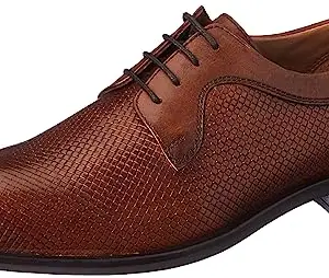 Michael Angelo Men's Costa 8201 Cognac Leather Derby Shoes -10UK