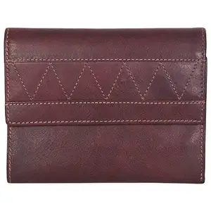 LMN Genuine Leather Purple Color Wallet for Women 61292 (4 Credit Card Slots)