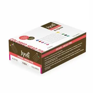 Jyoti Pearl Head Pins Round Multicolored for Tailoring, Dressmaking, Crafting, Sewing, Ornament, Patch Work, Florist, Decorating, Hijab, and Scarf for Women # 22752 (1000 Multicolored Pins in a Box)