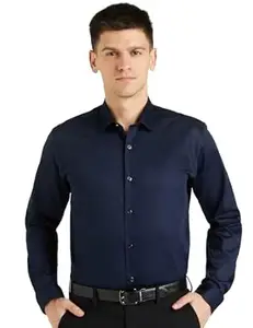Van Heusen Men's Cotton Solid Slim Fit Shirt