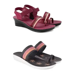 Women's Comfortable Sandal,Casual Lightweight Sandal for Everyday Wear | TP-(COMBO-2)-1962-1992-6